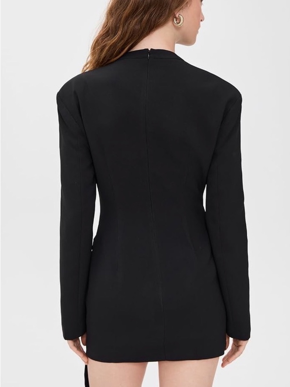 NWT Lioness Black Long-Sleeve Martini Mini Dress with Gold Ring Detail - Picture 4 of 6
